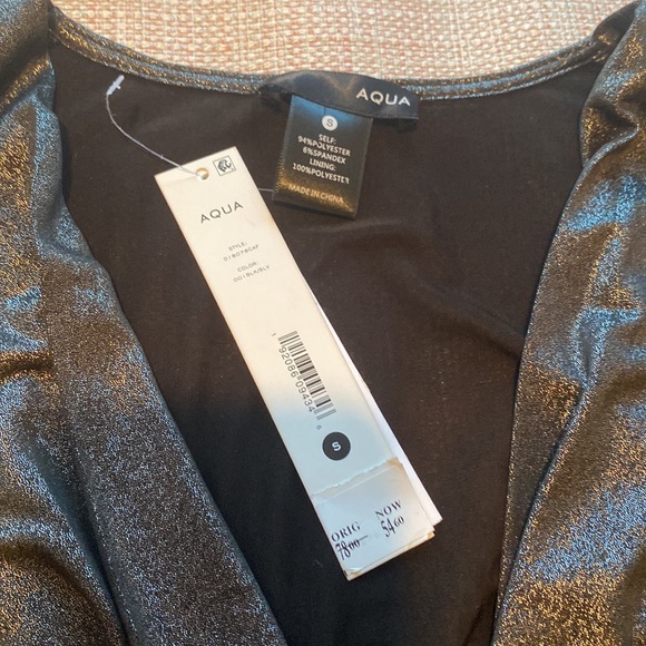 Aqua shimmer black dress - Picture 3 of 7